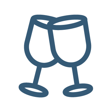 Blue Wine Glasses Icon